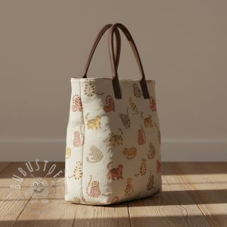 Dekostoff Linenlook premium Cute Wild Cat