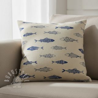 Dekostoff Linenlook premium Fish Swimming School