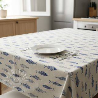 Dekostoff Linenlook premium Fish Swimming School