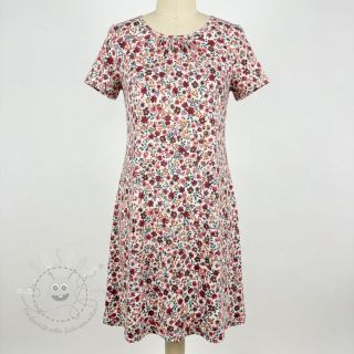 Jersey Flowers burgundy digital print ORGANIC