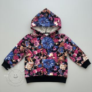 Sweatstoff Flower Luna black digital print