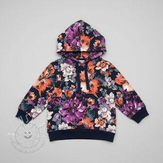 Sweatstoff Flower Luna navy digital print