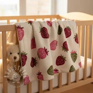 Sweat kuschel JOGGING Strawberries ecru