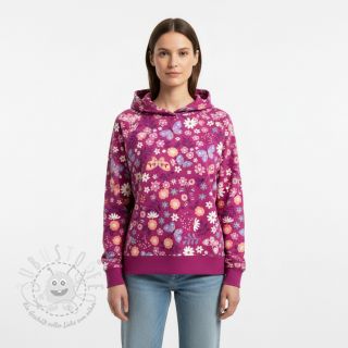 Sweatstoff Flowers Azriel fuchsia