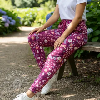 Sweatstoff Flowers Azriel fuchsia