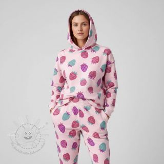 Sweat kuschel JOGGING Strawberries pink