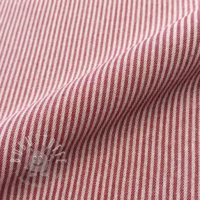 Dekostoff DOBBY Colored stripe cherry