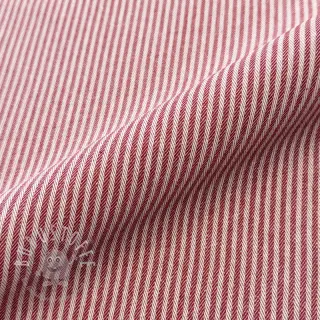 Dekostoff DOBBY Colored stripe cherry