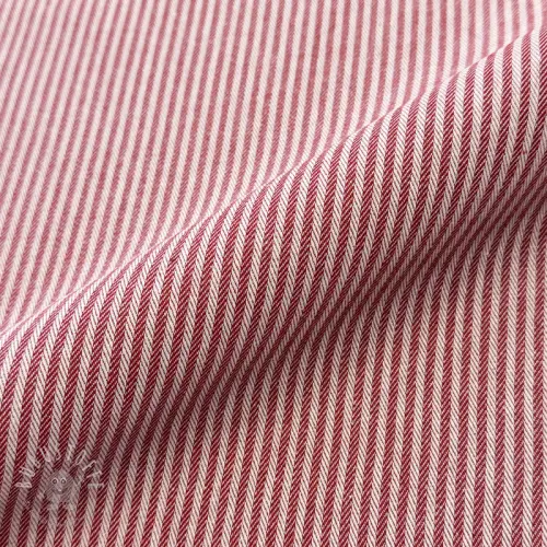Dekostoff DOBBY Colored stripe cherry