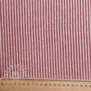 Dekostoff DOBBY Colored stripe cherry