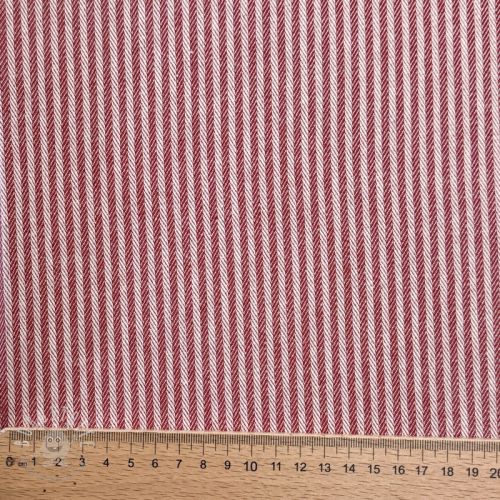 Dekostoff DOBBY Colored stripe cherry