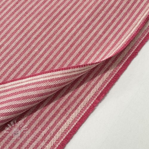 Dekostoff DOBBY Colored stripe fuchsia