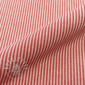 Dekostoff DOBBY Colored stripe poppy red