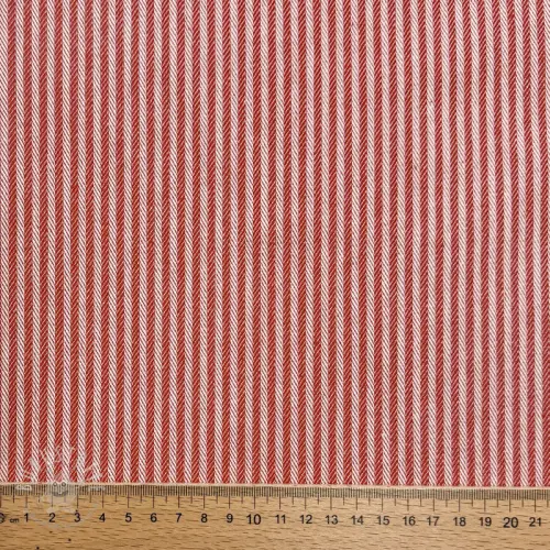 Dekostoff DOBBY Colored stripe poppy red