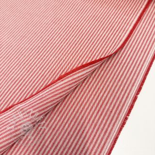 Dekostoff DOBBY Colored stripe poppy red