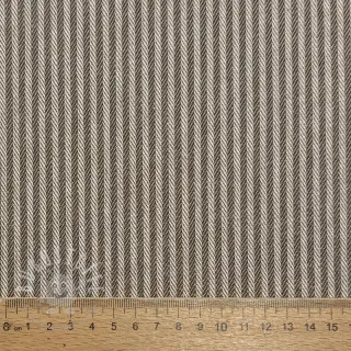 Dekostoff DOBBY Colored stripe coffee