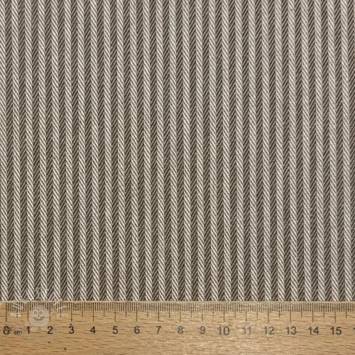 Dekostoff DOBBY Colored stripe coffee