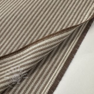 Dekostoff DOBBY Colored stripe coffee