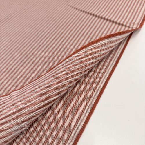 Dekostoff DOBBY Colored stripe dark orange