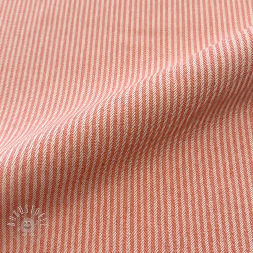 Dekostoff DOBBY Colored stripe coral