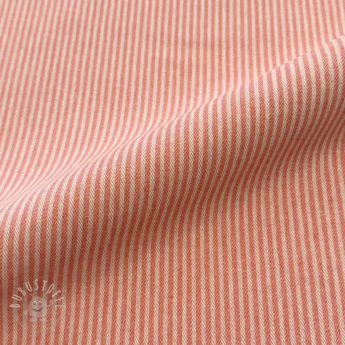 Dekostoff DOBBY Colored stripe coral