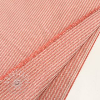 Dekostoff DOBBY Colored stripe coral