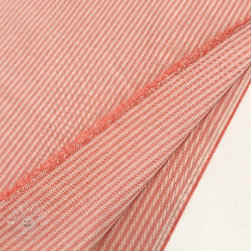 Dekostoff DOBBY Colored stripe coral