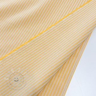 Dekostoff DOBBY Colored stripe warm yellow