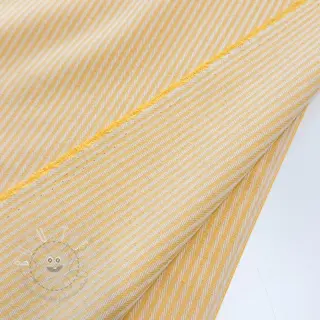Dekostoff DOBBY Colored stripe warm yellow