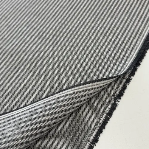 Dekostoff DOBBY Colored stripe graphite