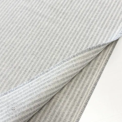 Dekostoff DOBBY Colored stripe light grey
