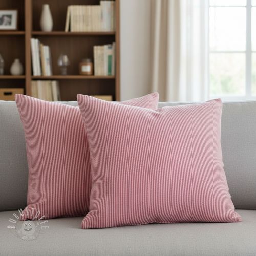 Dekostoff DOBBY Colored stripe fuchsia