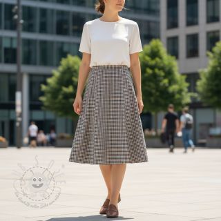 Baumwollstoff YARN DYED BRUSHED Check Mike ecru