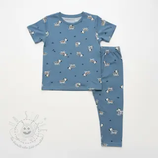 Baumwollstoff FLANNEL Zebras blue