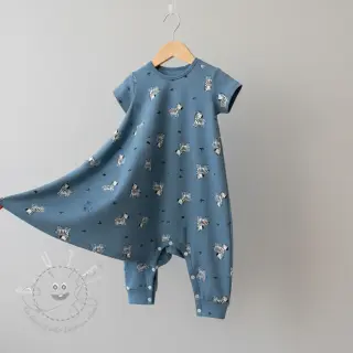 Baumwollstoff FLANNEL Zebras blue