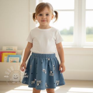 Baumwollstoff FLANNEL Zebras blue