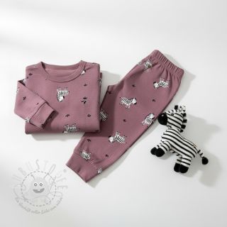 Baumwollstoff FLANNEL Zebras mauve