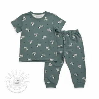 Baumwollstoff FLANNEL Zebras green