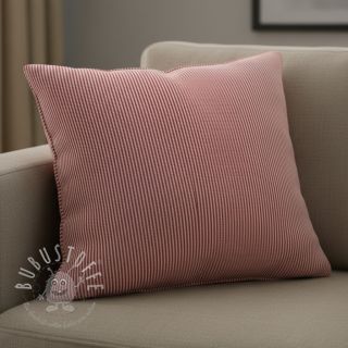 Dekostoff DOBBY Colored stripe cherry