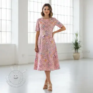 Baumwollstoff VOILE Small hayppy flowers digital print