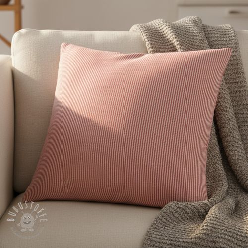 Dekostoff DOBBY Colored stripe poppy red