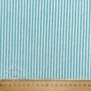 Dekostoff DOBBY Colored stripe turquoise