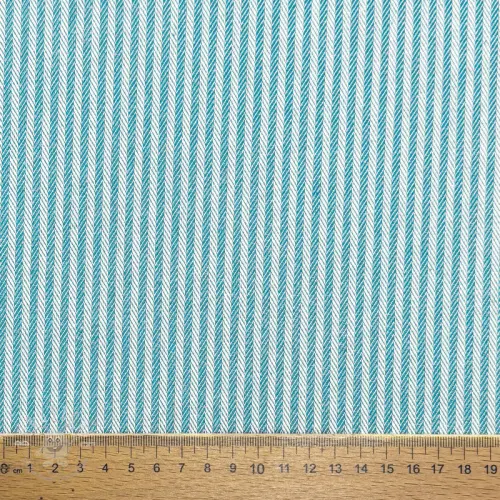 Dekostoff DOBBY Colored stripe turquoise