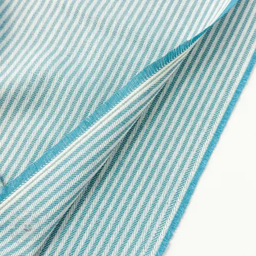 Dekostoff DOBBY Colored stripe turquoise
