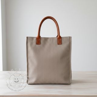 Dekostoff DOBBY Colored stripe coffee