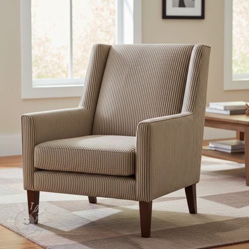 Dekostoff DOBBY Colored stripe coffee