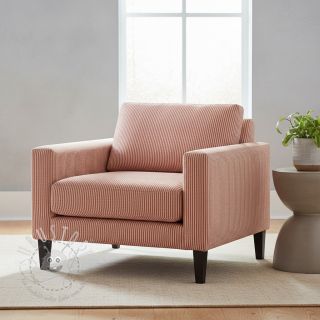 Dekostoff DOBBY Colored stripe dark orange