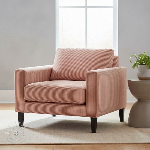 Dekostoff DOBBY Colored stripe dark orange