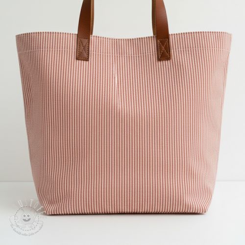 Dekostoff DOBBY Colored stripe dark orange