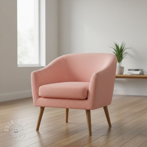 Dekostoff DOBBY Colored stripe coral